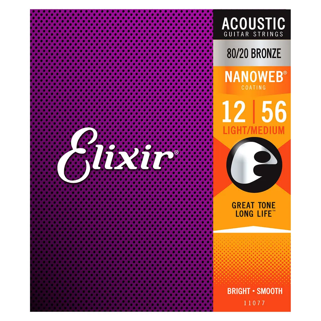Elixir 11077 - Acoustic Nano Light-Med 12-56 Guitar Strings 1