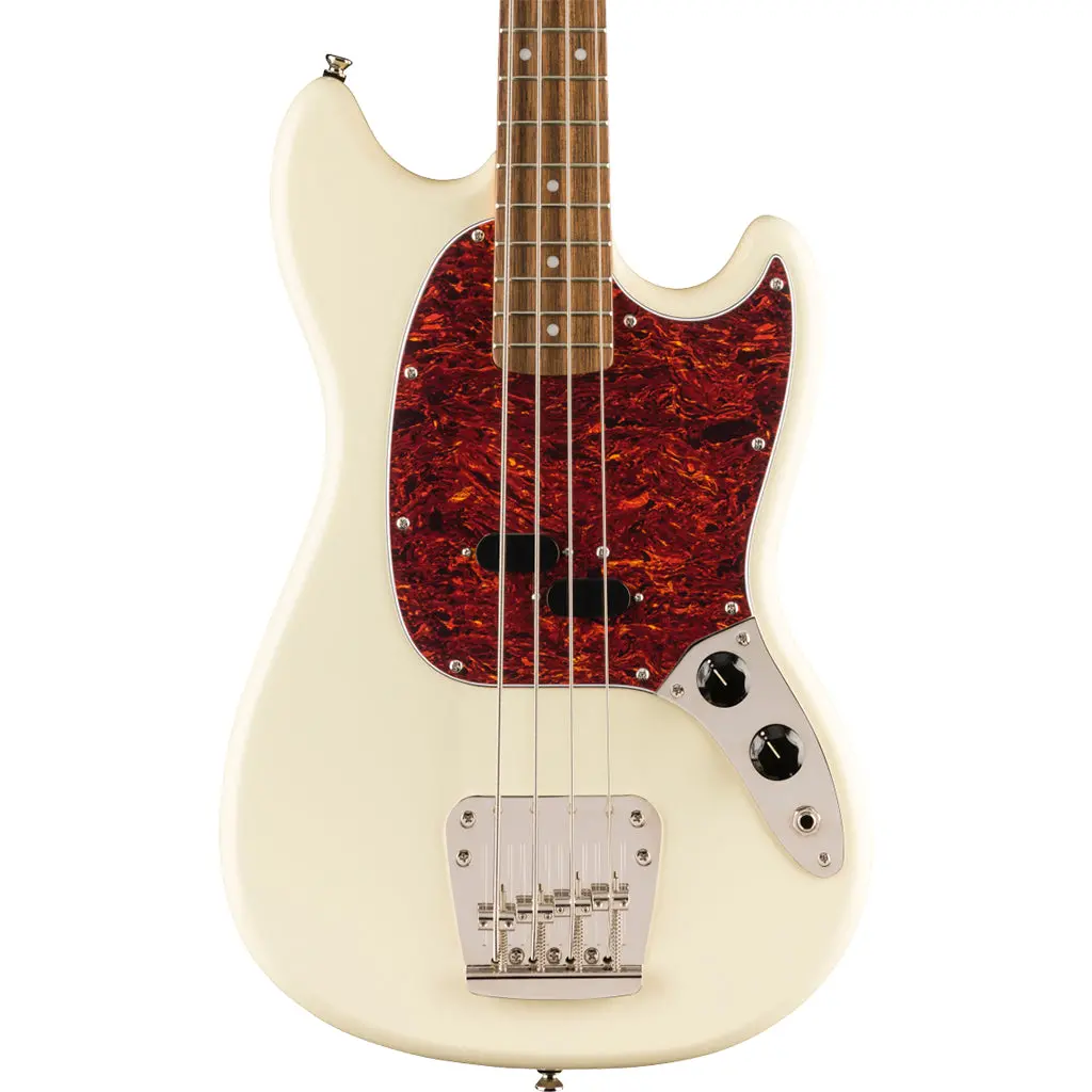 Squier Classic Vibe 60'S Mustang Bass - Olympic White - Laurel 1