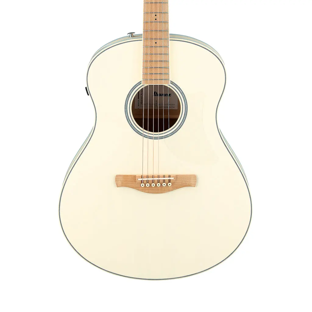 Ibanez Aam370m2e Auditorium Acoustic/Electric Guitar - Transparent Antique White Ice Blue Open Pore 1