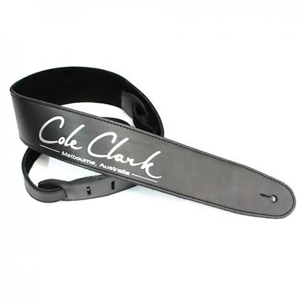 Cole Clark Strap-L-Blk 2.5" Leather Strap - Black | Guitar Straps | Strap-L-Blk 1
