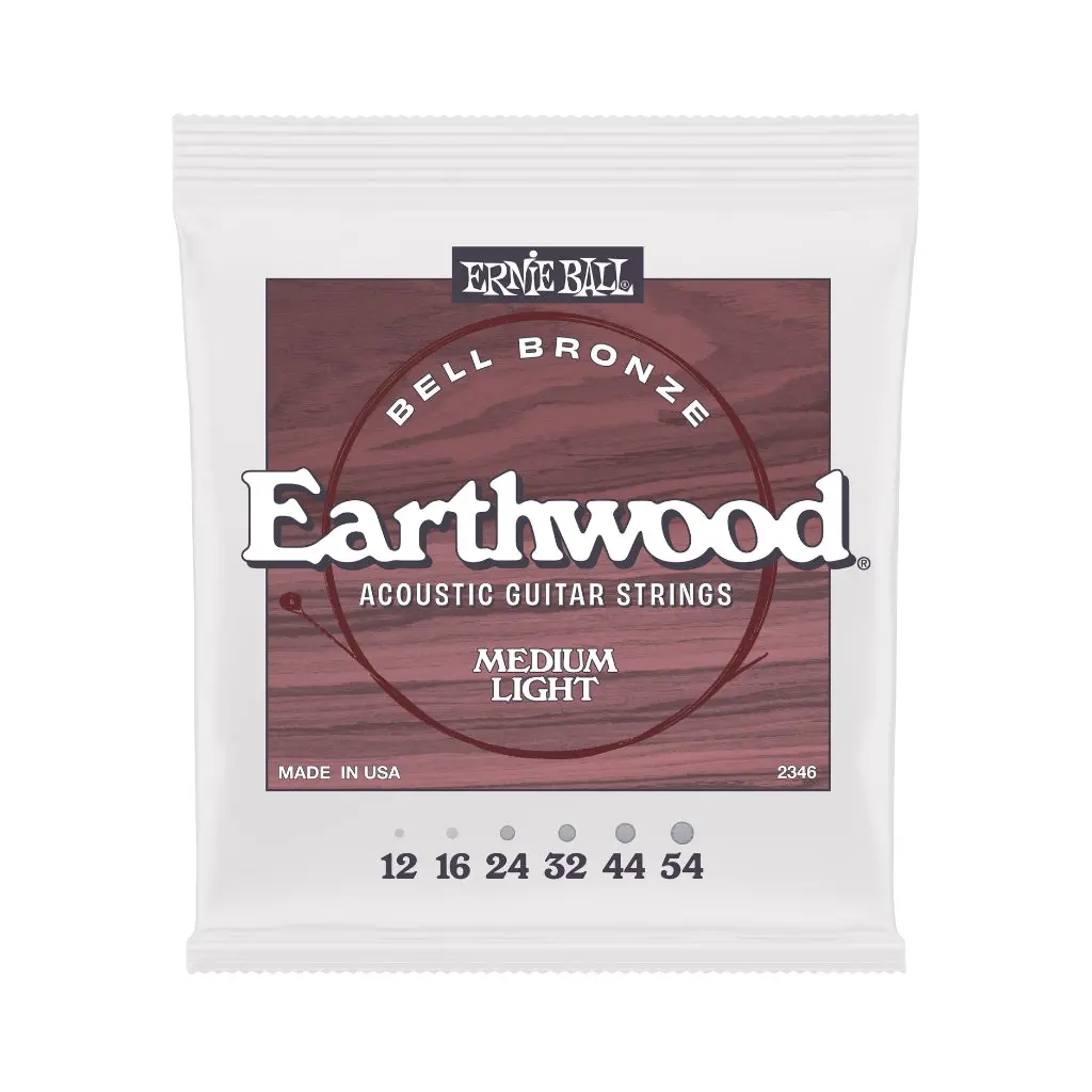 Ernie Ball 2346 Earthwood Bell Bronze Acoustic Guitar Strings - .012-.054 Medium Light 1