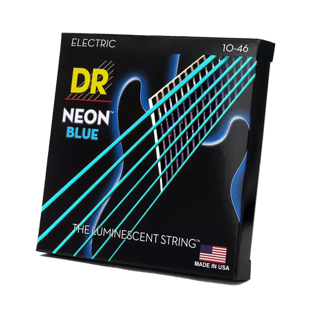 Dr Hi-Def Neon Blue K3 Coated Electric Guitar Strings - Medium 10-46 1