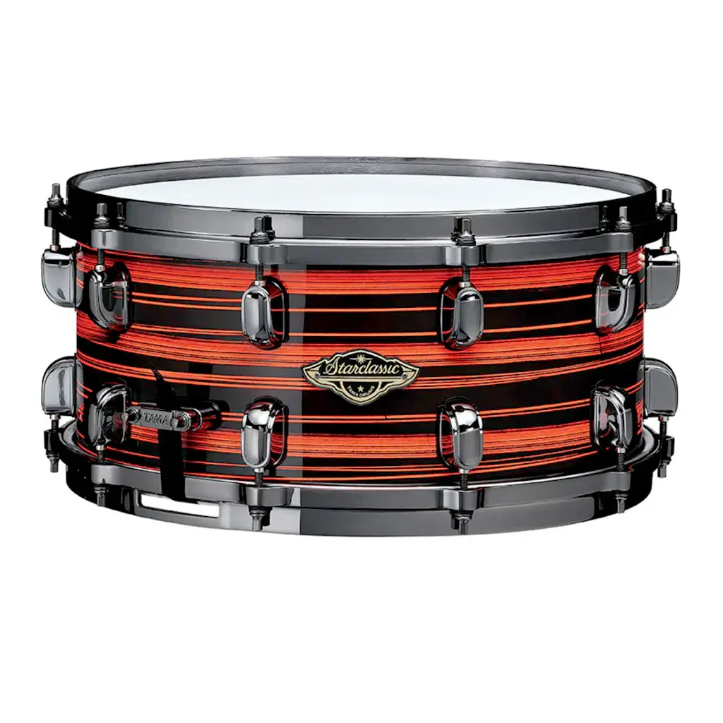 Tama Wbss65bn Starclassic Walnut/Birch 6.5"X14" Snare Drum - Neon Orange Oyster 1