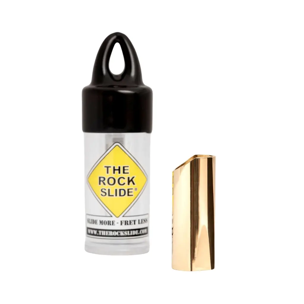 The Rock Slide Polished Brass Guitar Slide - Medium 1