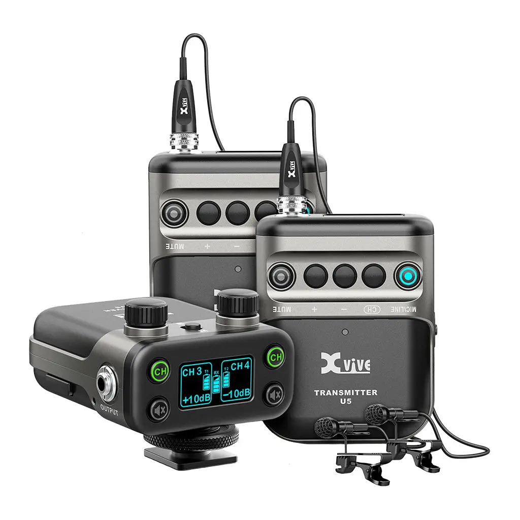 Xvive - U5t2 Camera-Mount W/Less Lav Mic Sys-2 Trans 1