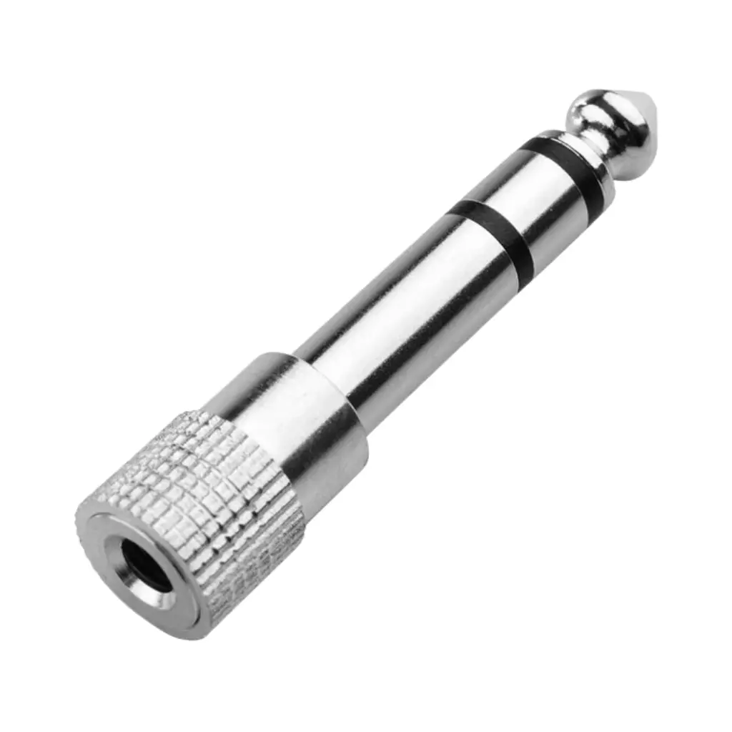 Ams Headphone Adaptor 6.35Mm Stereo Jack Plug (M) To 3.5Mm Stereo (F) - Silver 1