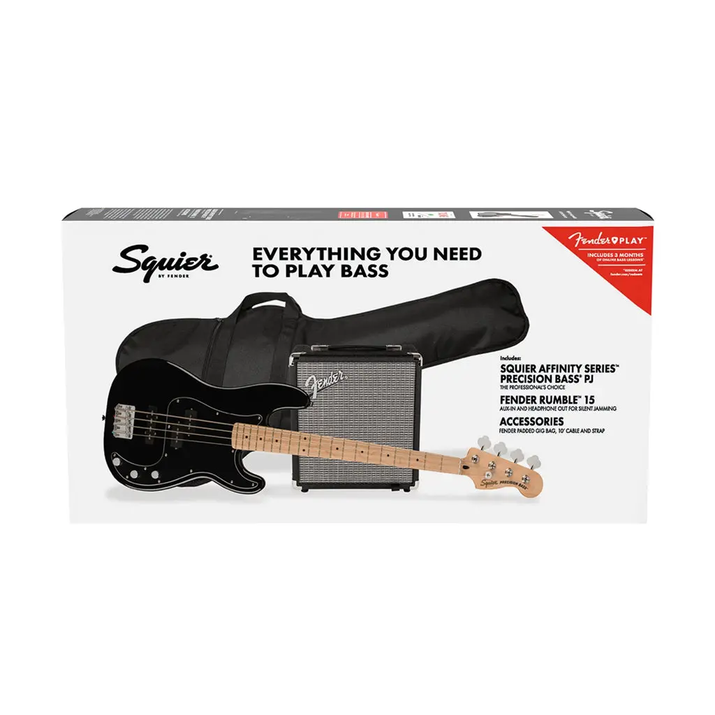 Squier Affinity Series Precision Bass Pj Pack In Black 1
