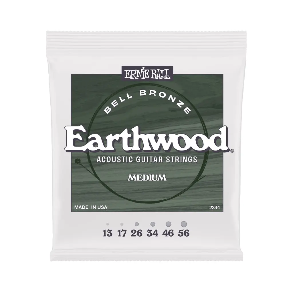 Ernie Ball 2344 Earthwood Bell Bronze Acoustic Guitar Strings - .013-.056 Medium 1