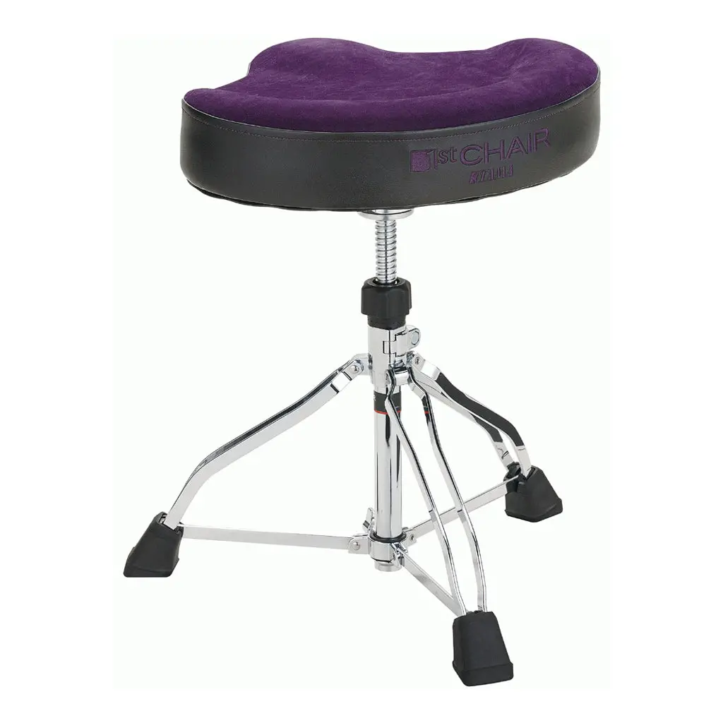 Tama Ht530 1St Chair Glide Rider Drum Throne With Vibrant Purple Cloth Top 1