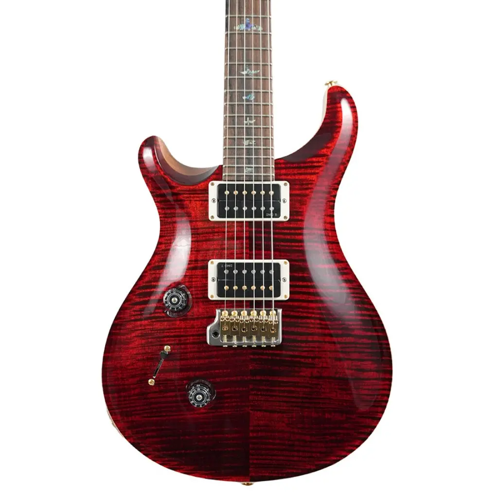 Prs Wood Library Custom 24 Left-Handed 10-Top Electric Guitar - Red Tiger, Flame Top 1