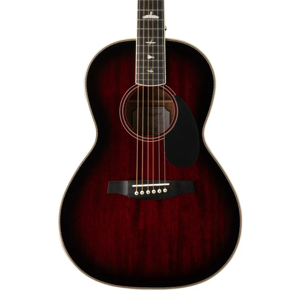 Prs Se P20e Acoustic Guitar - Fire Red Burst (Gloss Top, Satin Back) 1