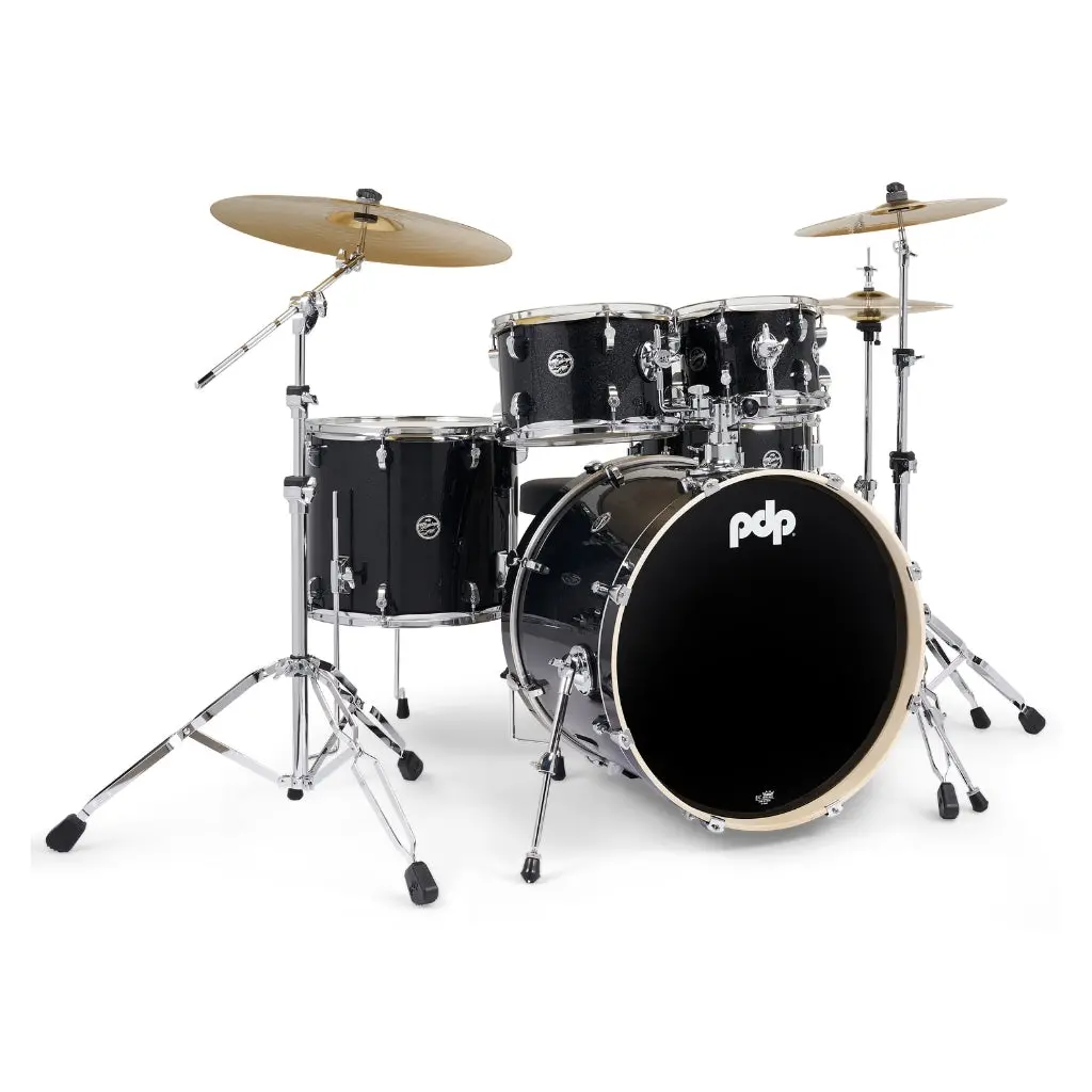 Pdp Mainstage 5-Piece Complete Drum Set With Hardware And Cymbals - Black Sparkle 1
