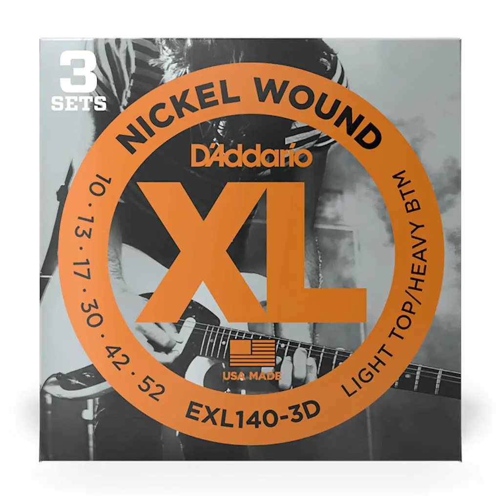 D'addario - Exl140-3D - 3 Pack Nickel Wound Light Top Heavy Bottom 10-52 - Electric Guitar Strings 1