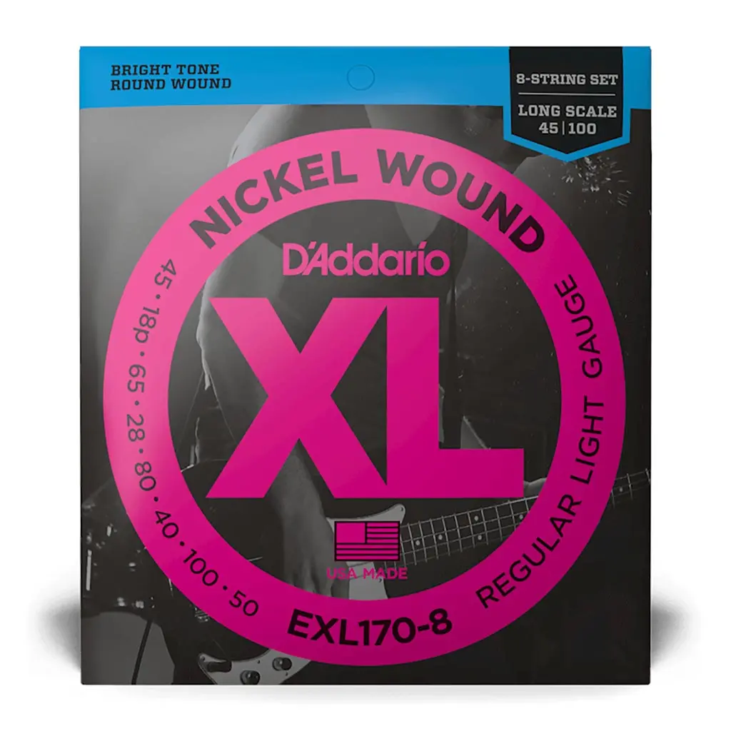 D'addario - Exl170-8 - 45-100 Light 8-String / Long Scale Set - Bass Strings 1