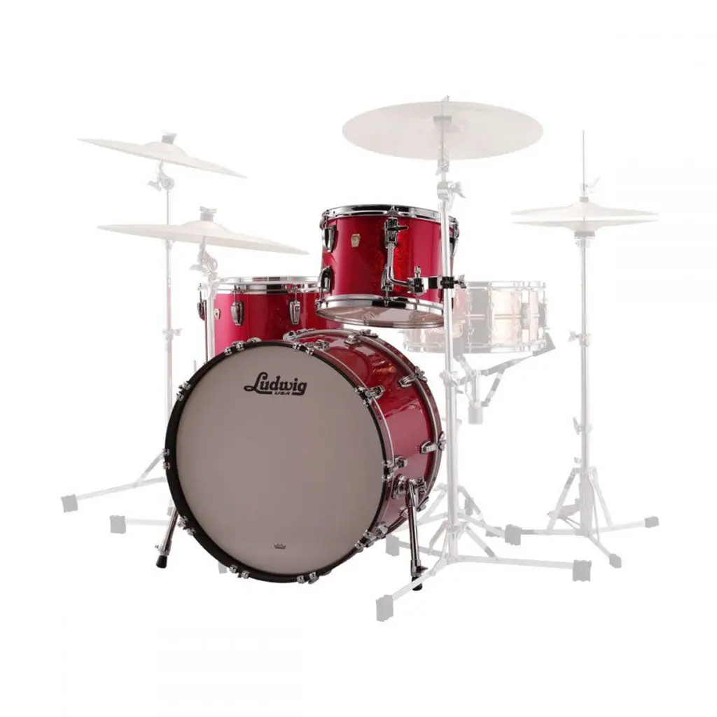 Ludwig Classic Maple 20" Downbeat 3-Piece Shell Pack - Red Sparkle 1