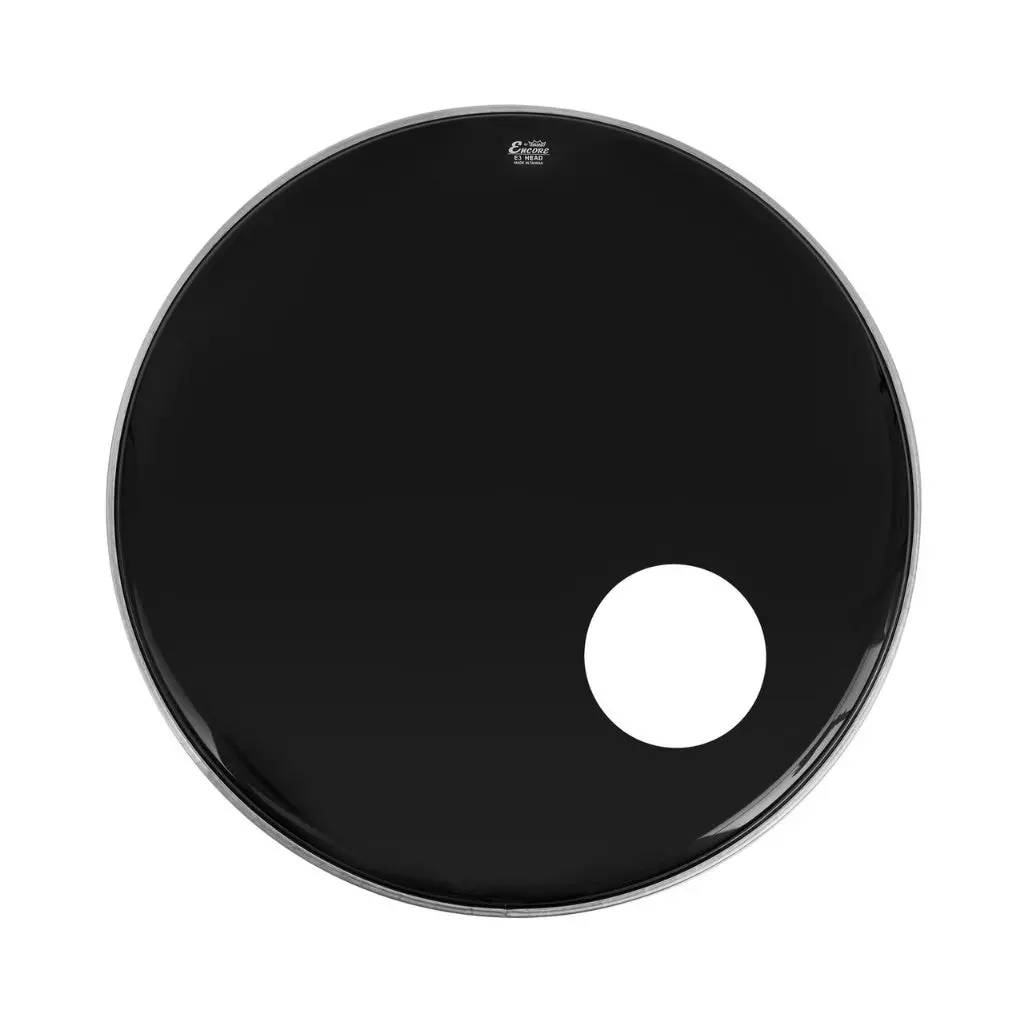 Remo Encore Powerstroke 3 Ebony Bass Drumhead With 5" Offset Hole - 20 Inches 1