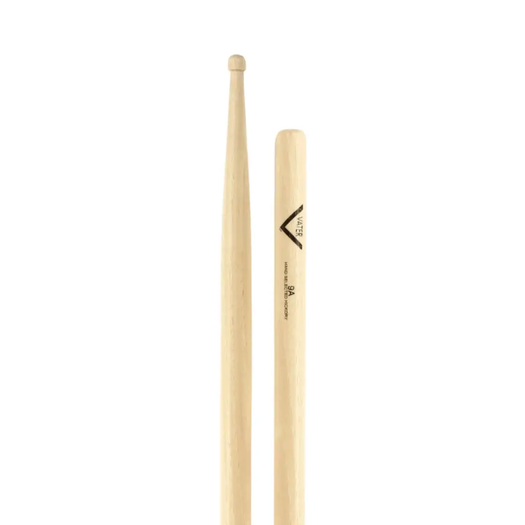 Vater American Hickory Drumsticks - 9A - Wood Tip 1