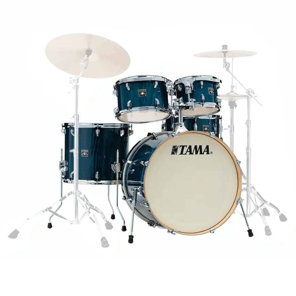 Tama Cl52krsp Superstar Classic 5-Piece Shell Pack With 22" Bass Drum - Gloss Sapphire Lacebark Pine 1
