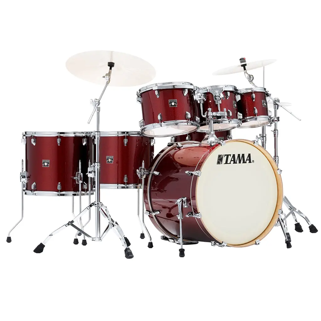 Tama Superstar Classic 7-Piece Shell Pack With 22" Bass Drum And Sm5w Hardware Pack Included - Dark Red Sparkle 1