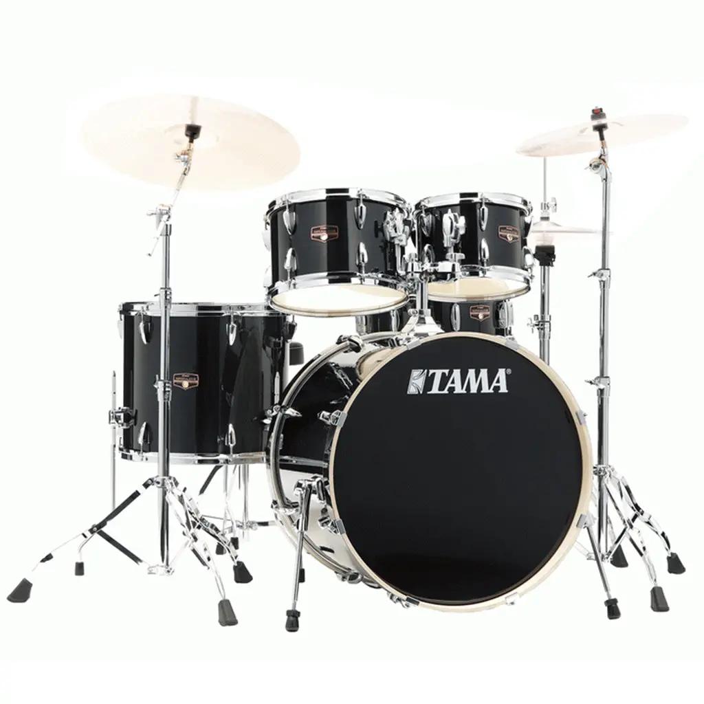 Tama Ip52h6w Imperialstar 5-Piece Complete Kit With 22" Bass Drum - Hairline Black 1