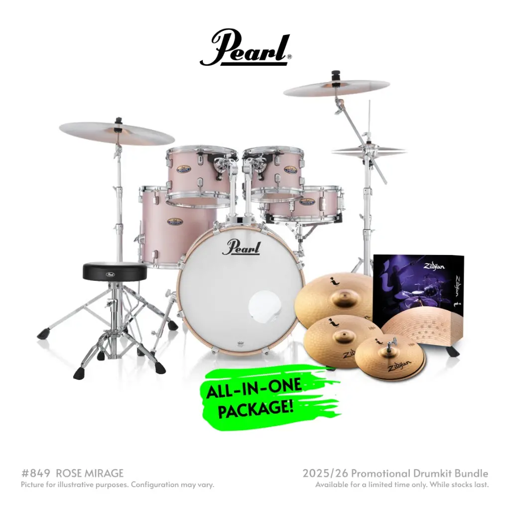 Pearl Decade Maple 5Pc 20" Fusion Increda-Bundle Drum Kit- Rose Mirage 1