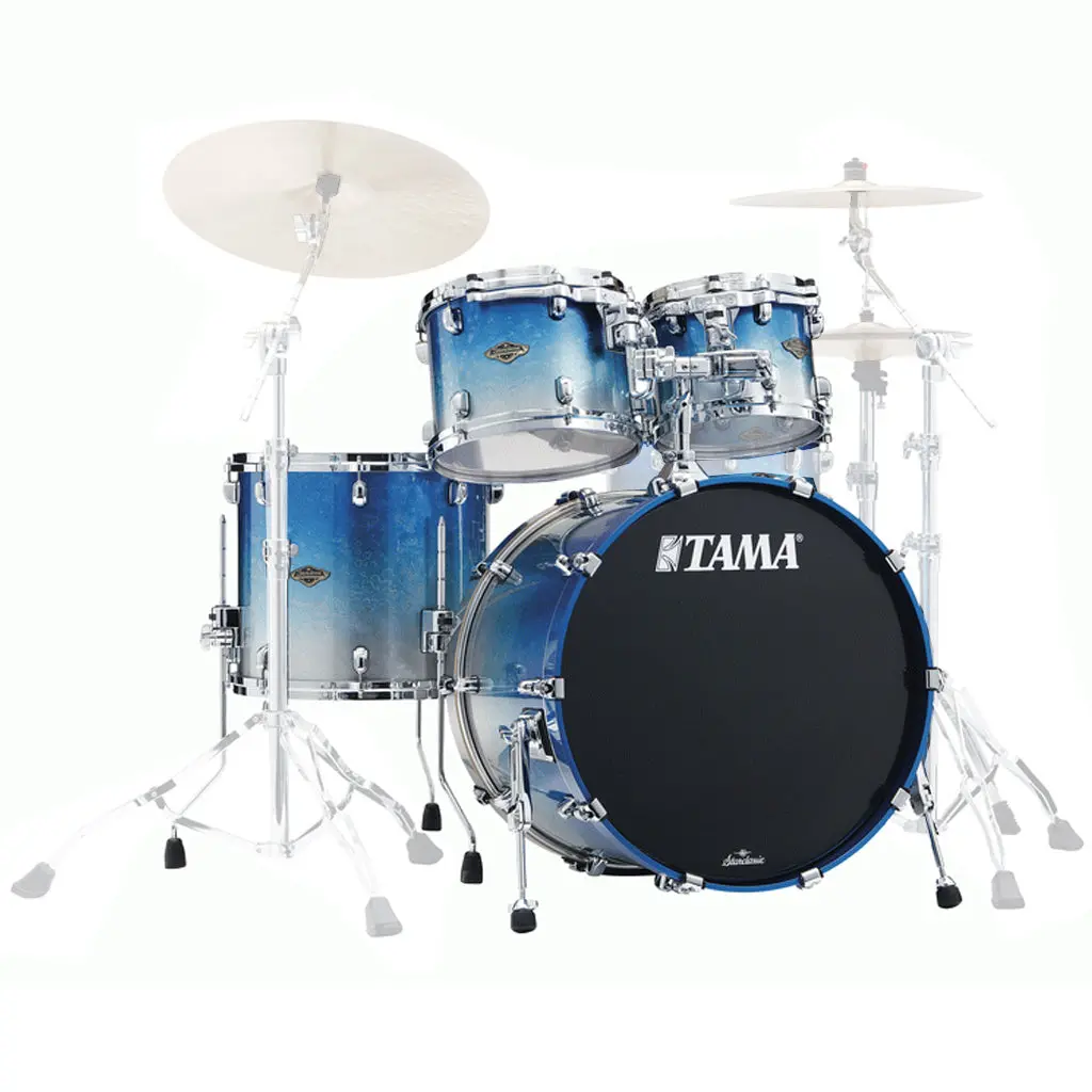 Tama Wbs42s Starclassic Walnut/Birch 4-Piece Shell Pack With 22" Bass Drum - Molten Blue Ice Fade 1