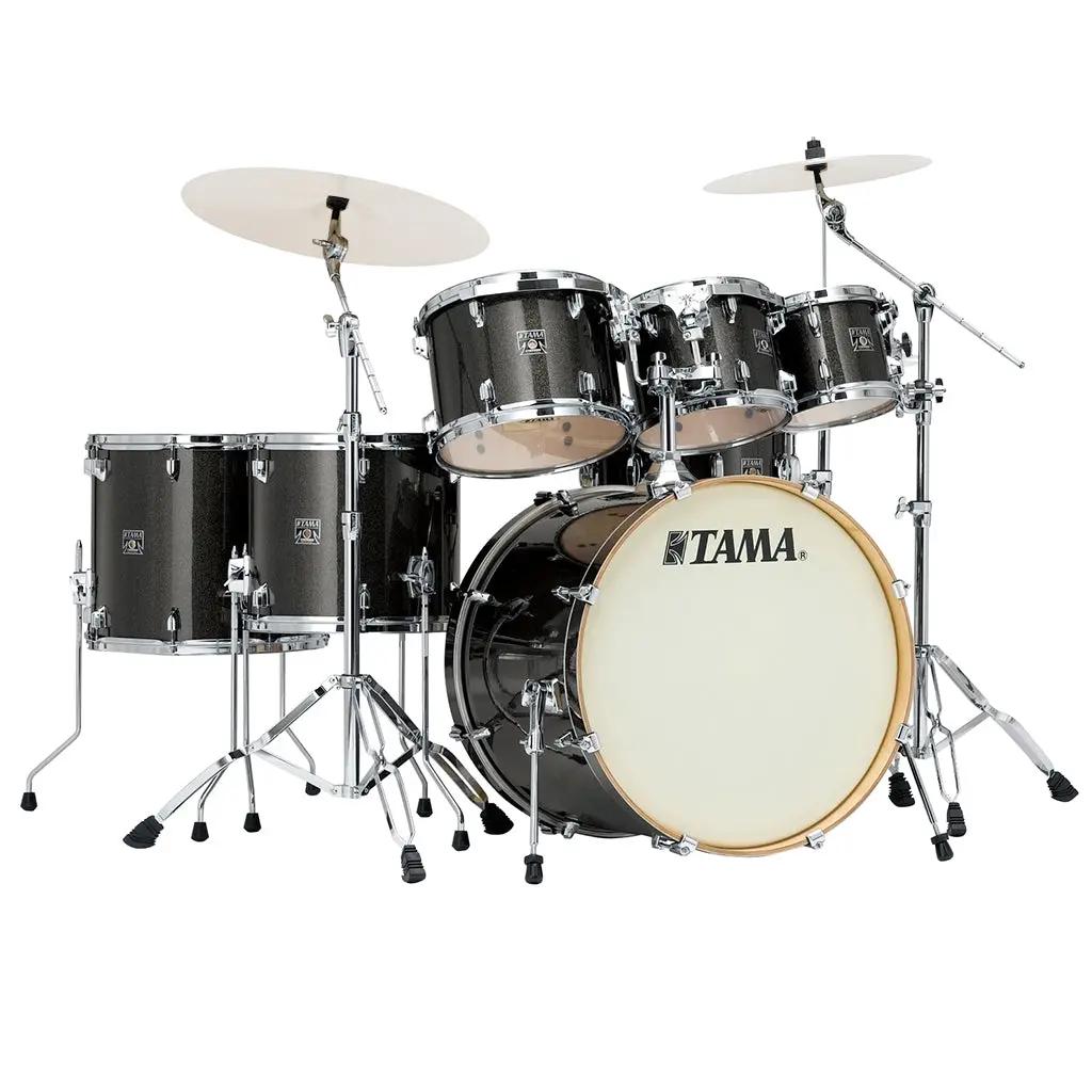 Tama Superstar Classic 7-Piece Shell Pack With 22" Bass Drum And Sm5w Hardware Pack Included - Midnight Gold Sparkle 1