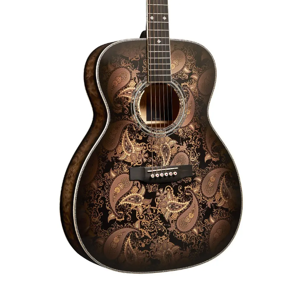 Martin Custom Shop M/0000 Acoustic-Electric Guitar - Paisley Ember Burst 1