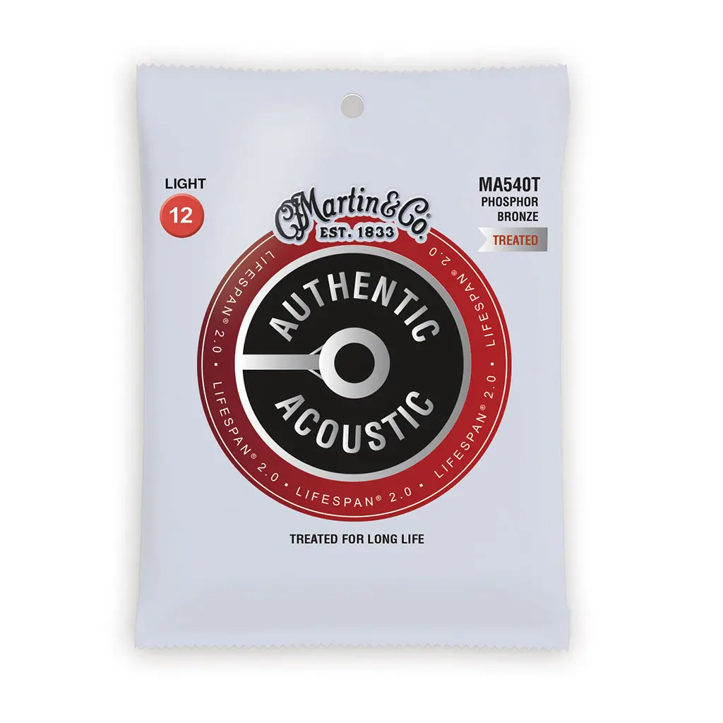 Martin Ma540t - Authentic Acoustic Treated Light 92/8 12-54 Guitar Strings 1