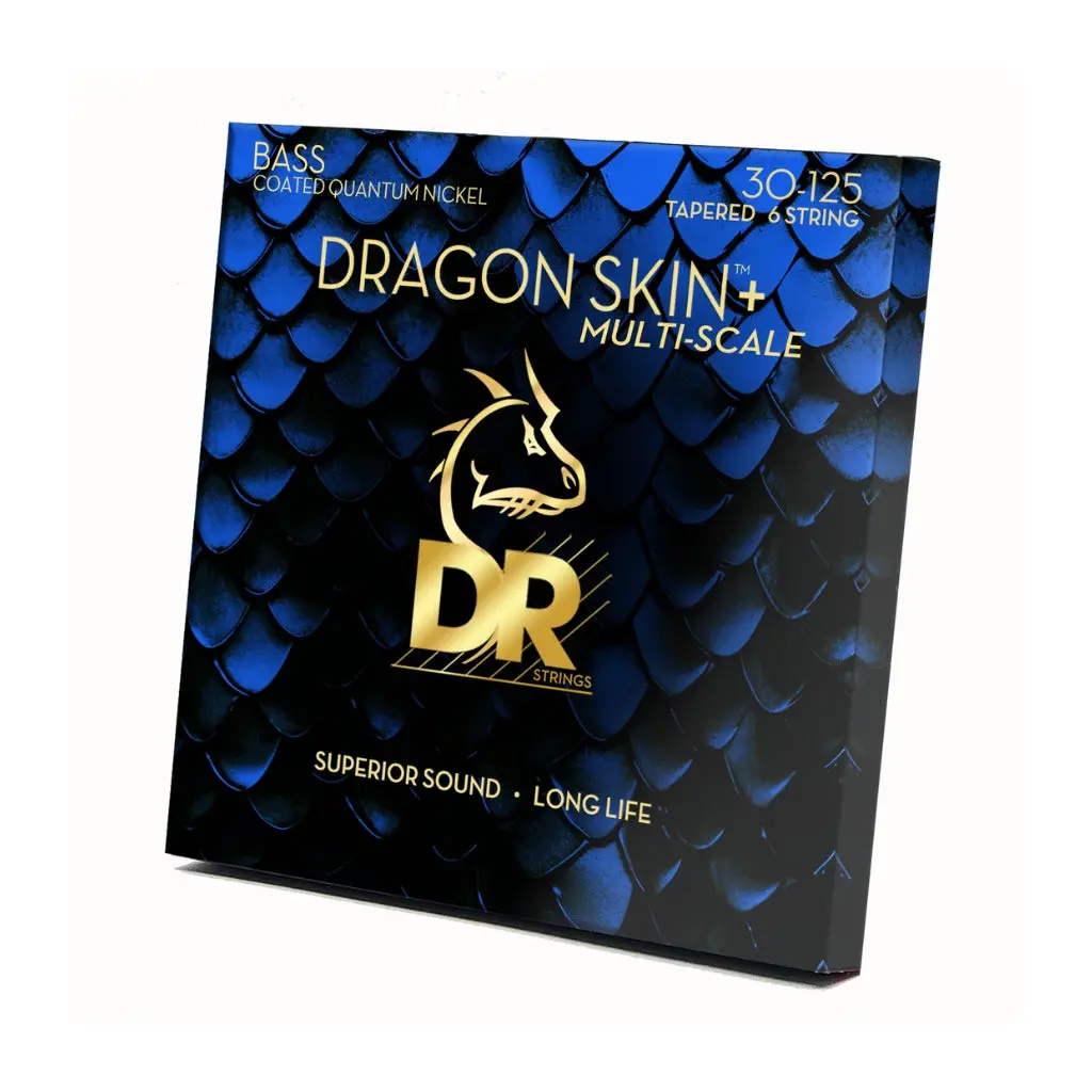 Dr Strings Dragon Skin+ 6-String Quantum Nickel Bass Strings - Multi-Scale Medium 30-125 1