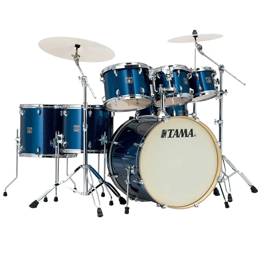 Tama Superstar Classic 7-Piece Shell Pack With 22" Bass Drum And Sm5w Hardware Pack Included - Indigo Sparkle 1