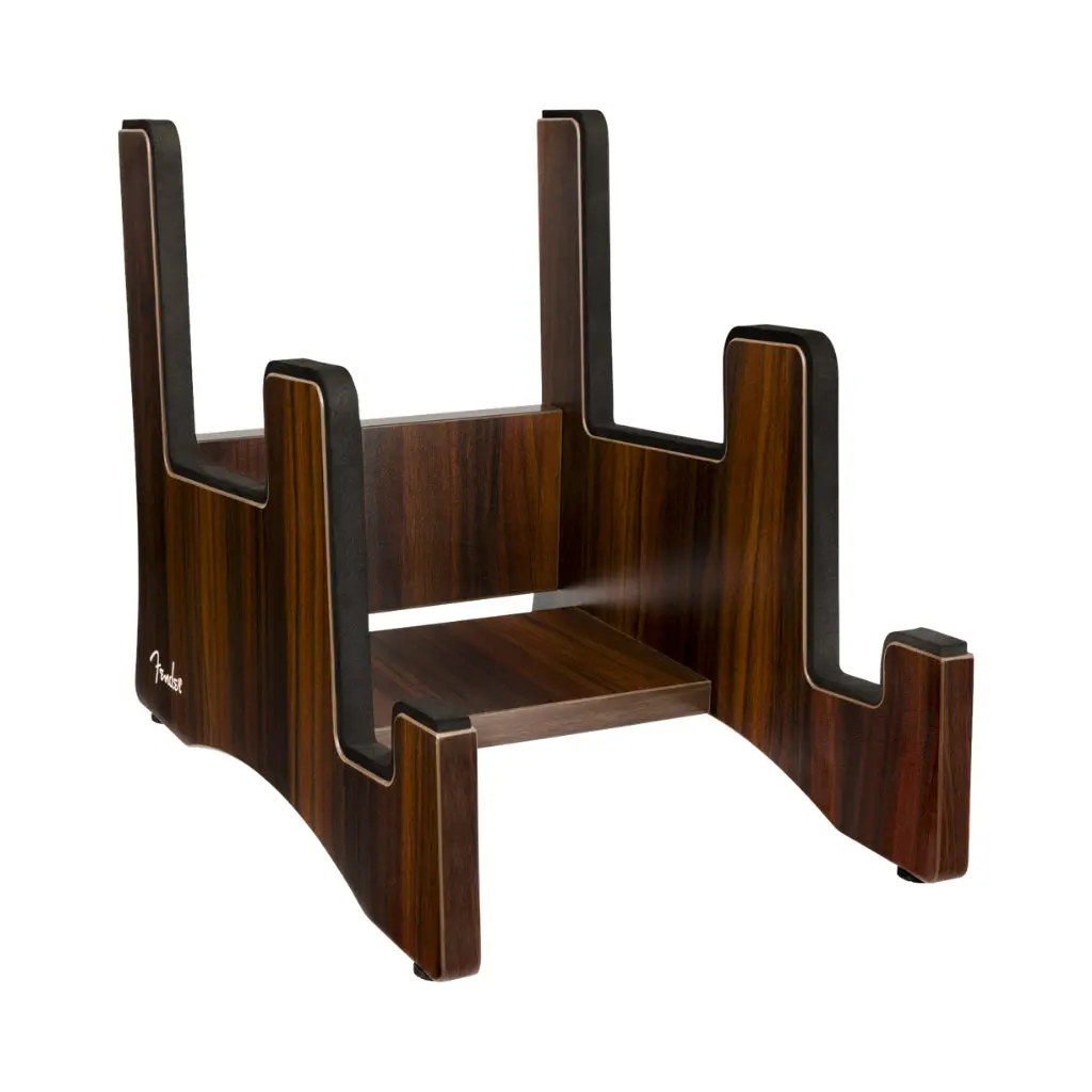 Fender Deluxe Wooden 2-Tier Multi Stand - Walnut 1