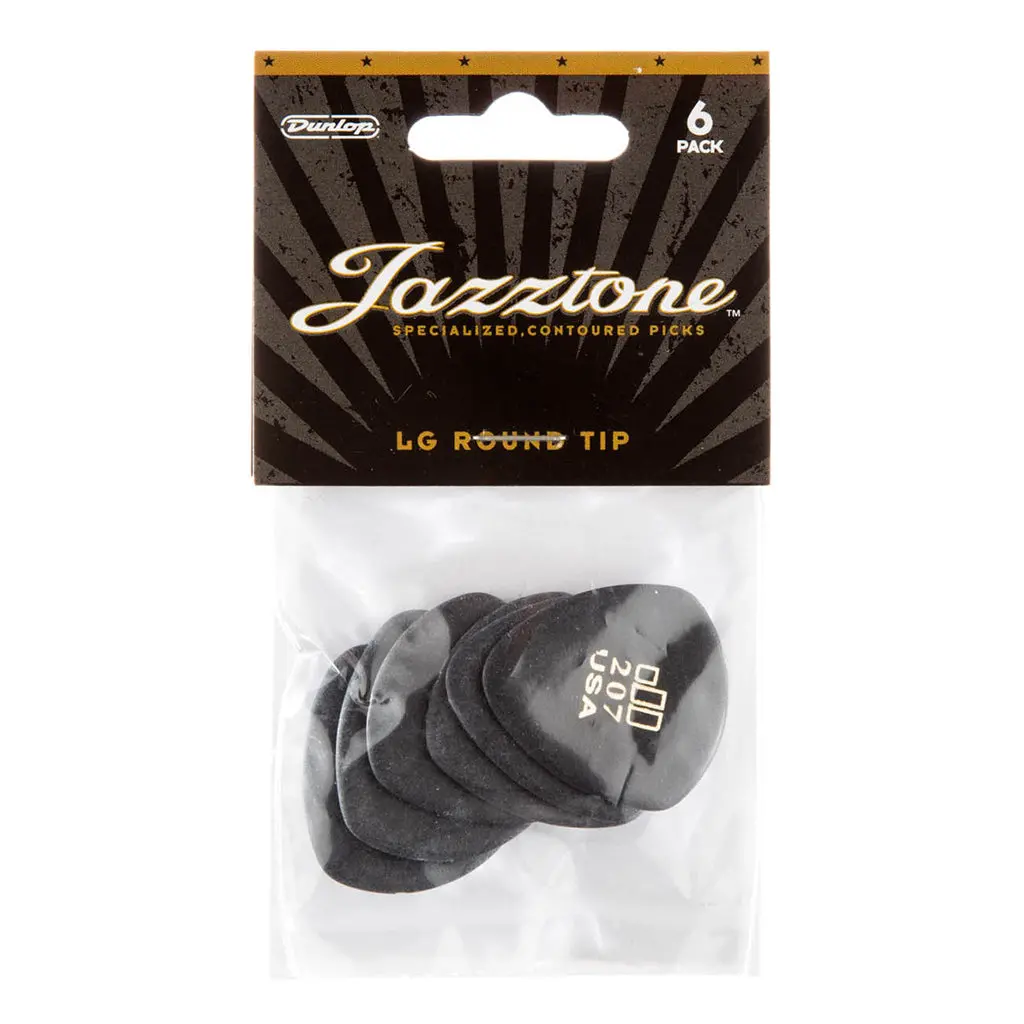 Jim Dunlop Jazztone Large Round Tip Picks - 6 Pack 1
