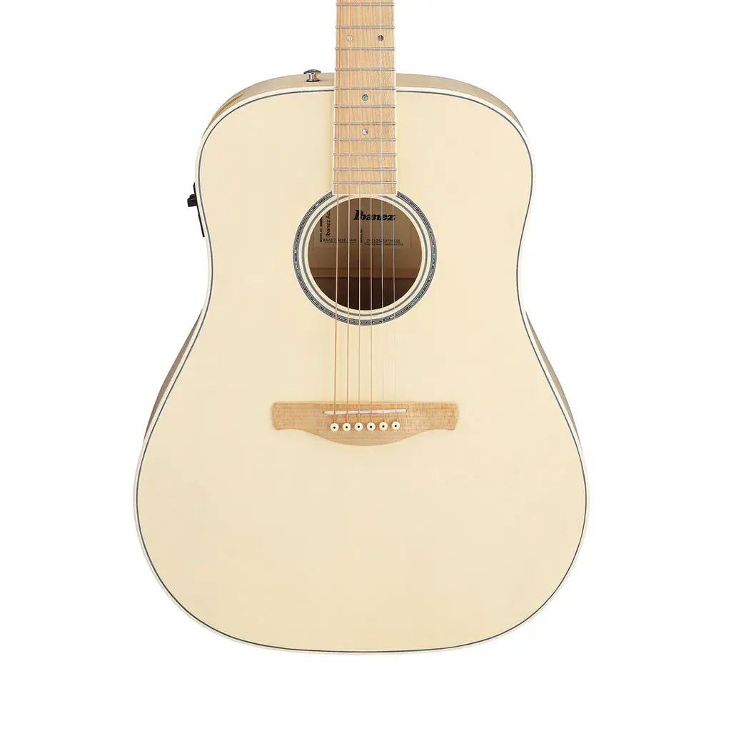 Ibanez Aad77m1e Dreadnought Acoustic Guitar W/Pickup - Open Pore Antique White 1