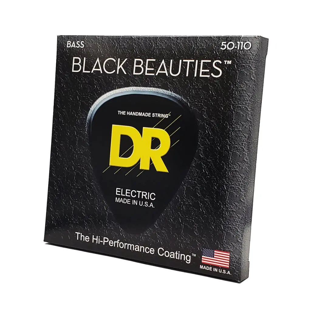 Dr Strings Black Beauties Coated Steel Bass Guitar Strings - Heavy 50-110 1