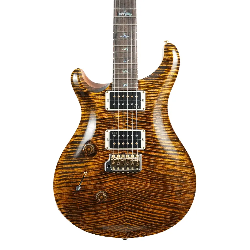 Prs Wood Library Custom 24 Left-Handed 10-Top Electric Guitar - Yellow Tiger, Flame Top 1