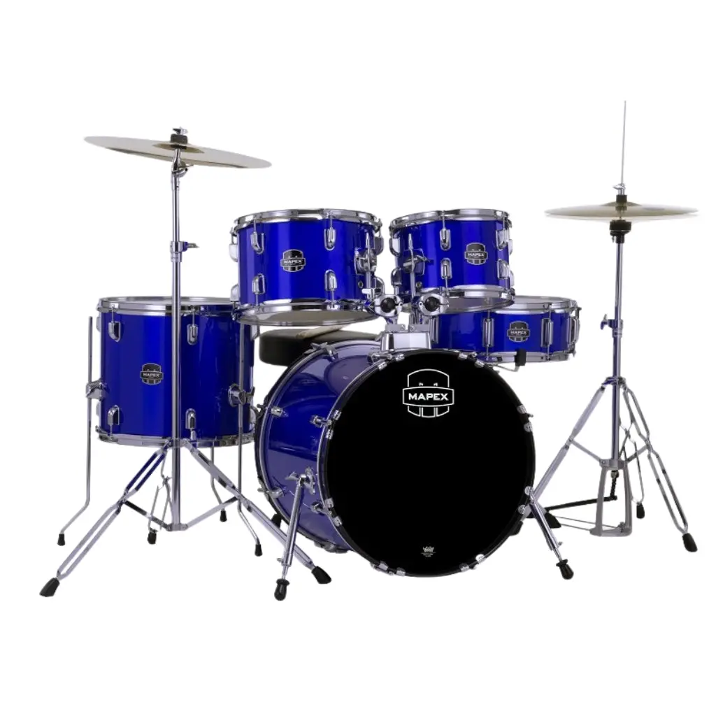 Mapex Comet 5-Piece Rock Complete Drum Kit With Cymbals And Hardware - Indigo Blue 1