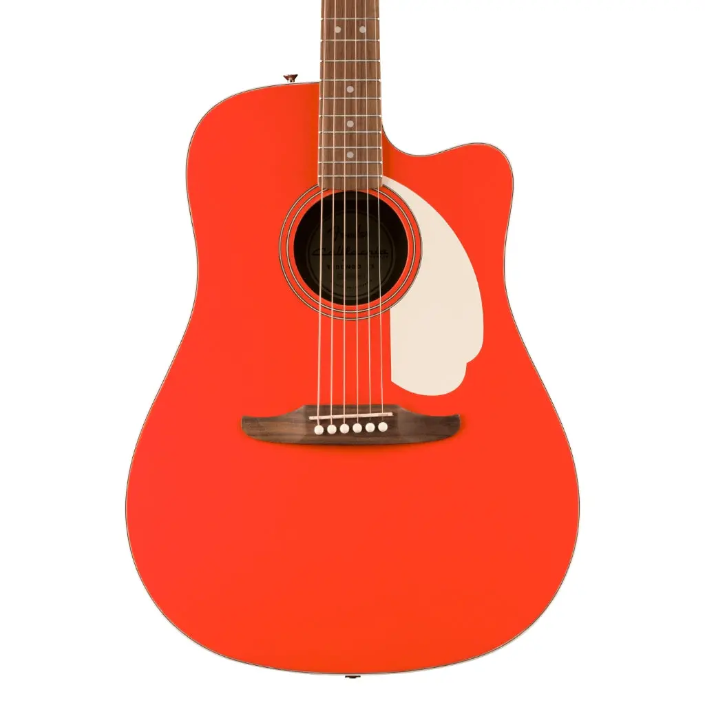 Fender California Standard Redondo Ce Acoustic-Electric Guitar - Fiesta Red, Spruce Top 1