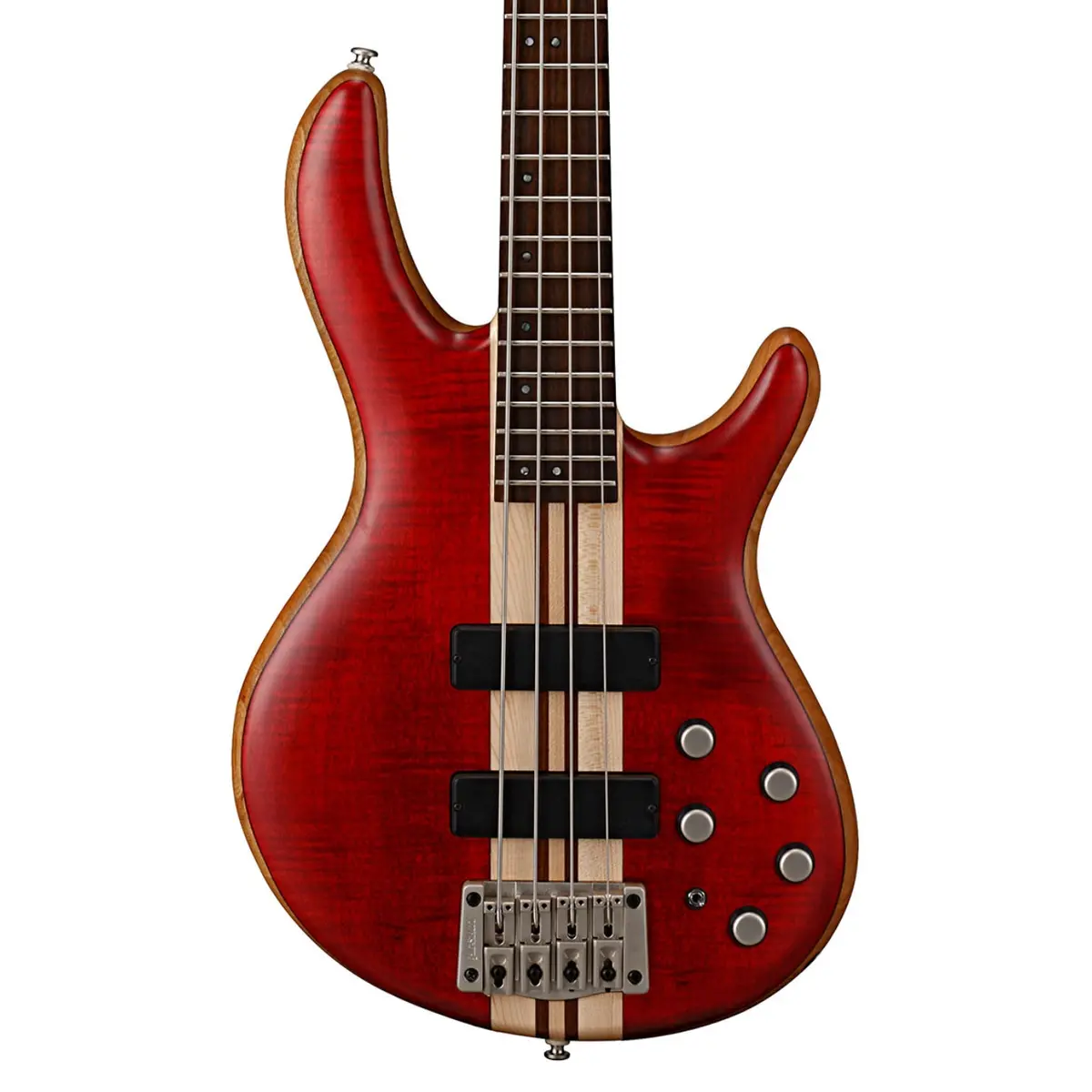 Cort A4 Plus Fmmh Bass Guitar - Open Pore Black Cherry 1