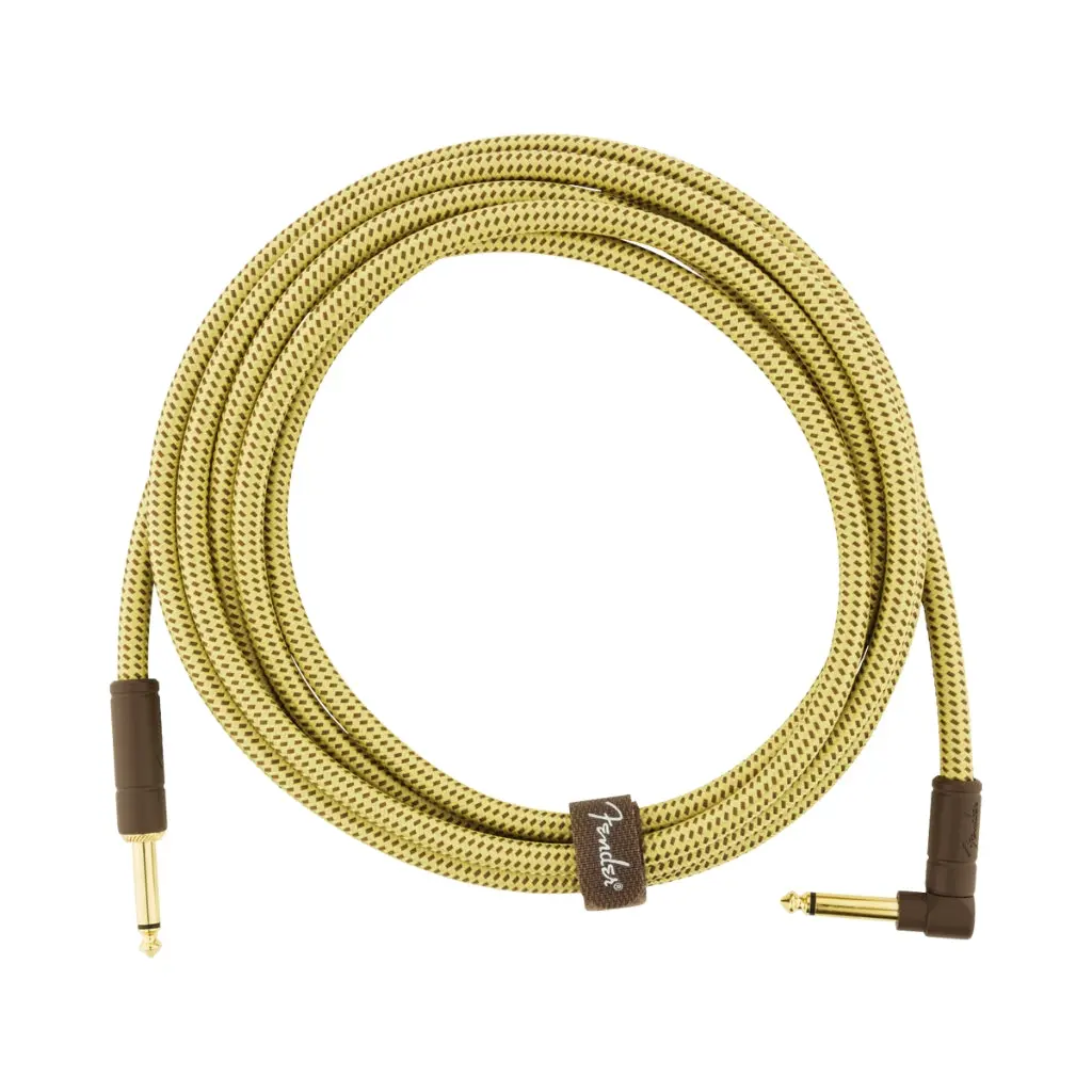 Fender Deluxe Series Instrument Cable - Tweed, Straight/Angle, 10 Feet 1