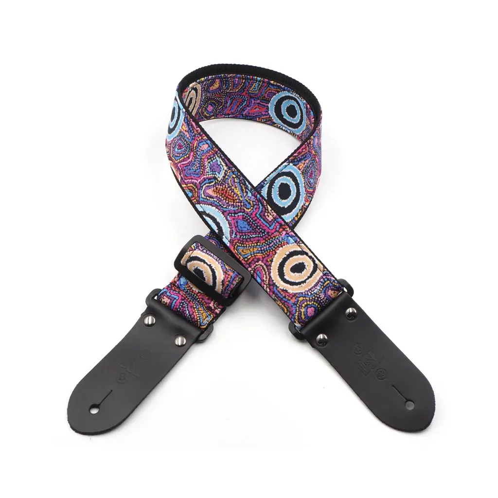 Dsl 2" Indigenous Handmade Fabric Guitar Strap - Yumari Dreaming 1