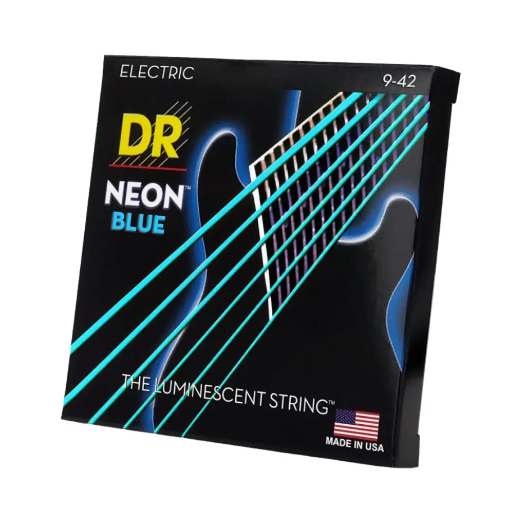 Dr Hi-Def Neon Blue K3 Coated Electric Guitar Strings - Light 9-42 1