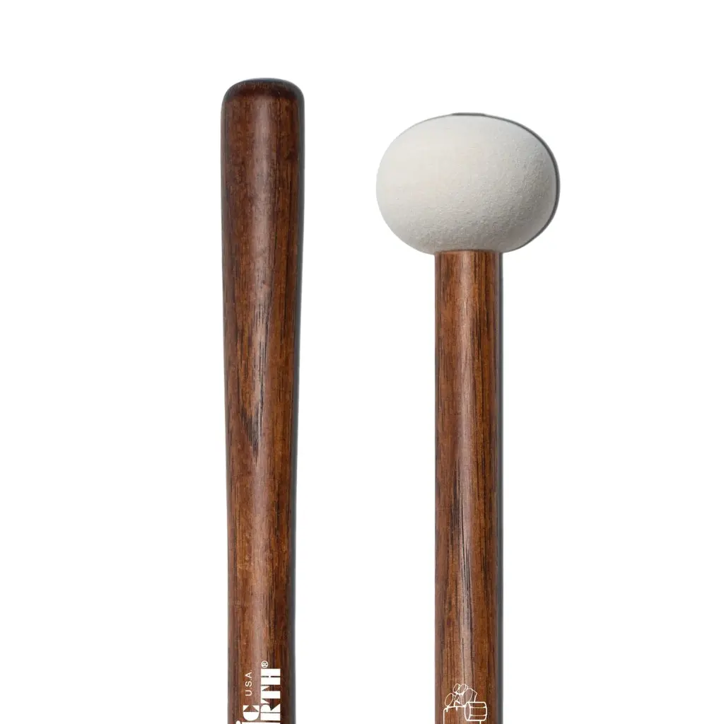 Vic Firth Corpsmaster Bass Drum Mallets - Medium Head - Hard 1