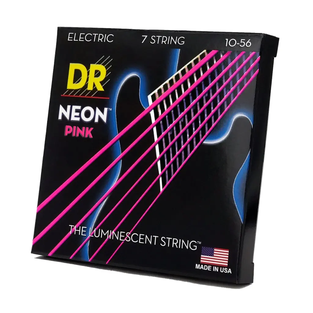 Dr Hi-Def Neon Purple K3 Coated Electric Guitar Strings - 7-String Medium 10-56 1