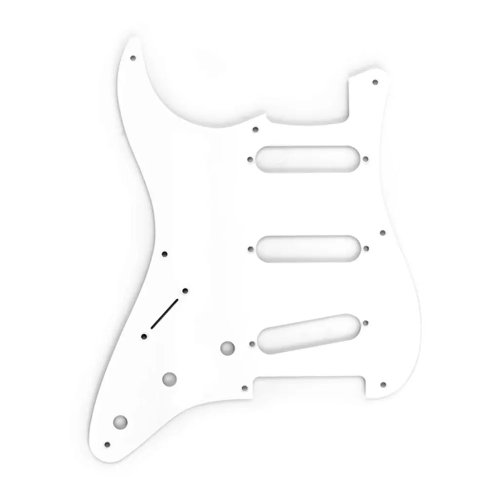 Fender Pickguard, Stratocaster® S/S/S (Left-Hand), 8-Hole Mount, White, 1-Ply 1
