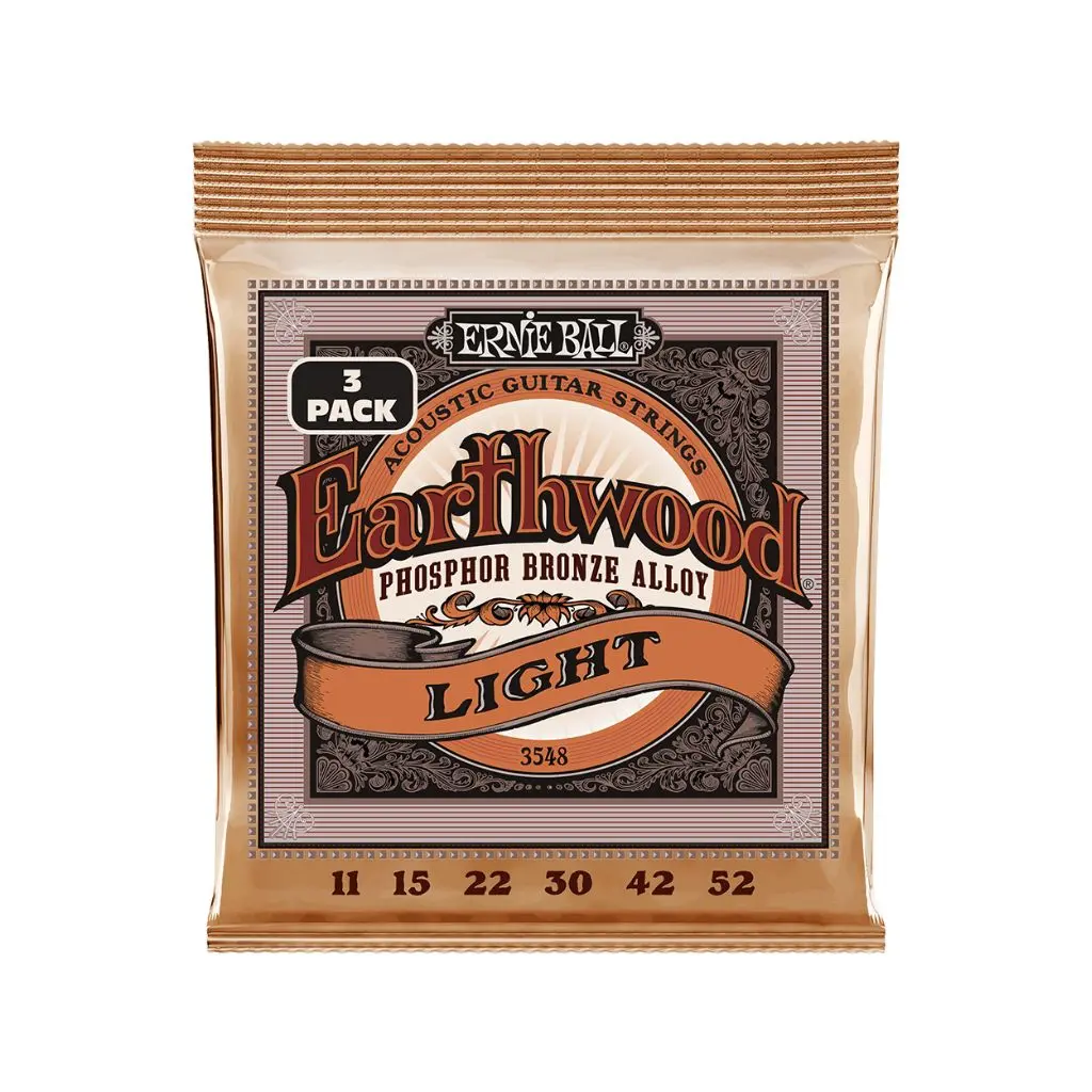 Ernie Ball Earthwood Light Phosphor Bronze 11-52 Acoustic Guitar Strings - 3 Pack 1