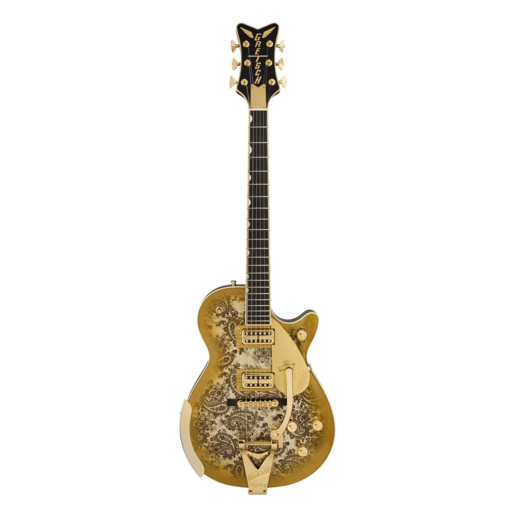 Gretsch G6134tg Limited Edition Paisley Penguin With String Thru Bigsby Ebony Fingerboard Gold Paisley 2