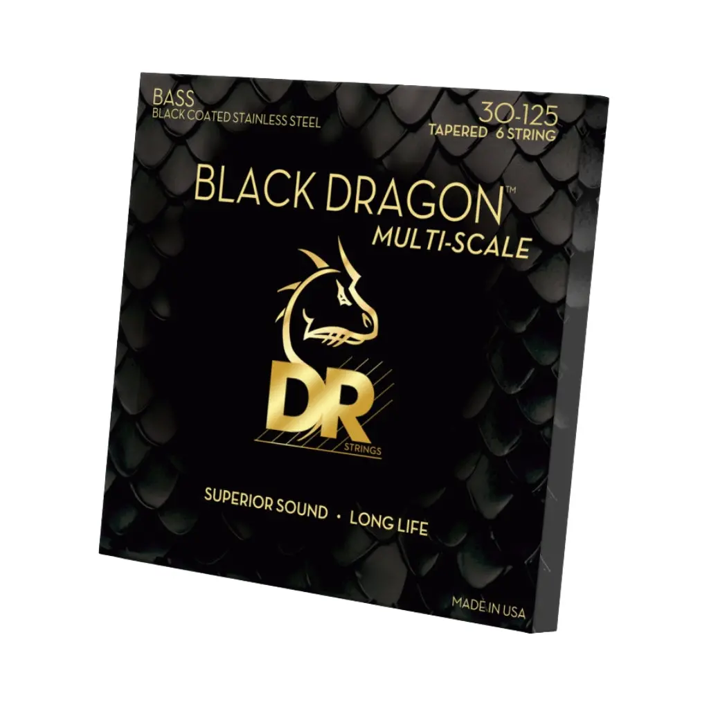 Dr Black Dragon 6-String Bass Guitar Strings - .030-.125 Medium Multi Scale 1