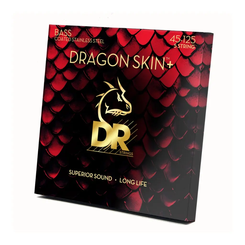 Dr Strings Dragon Skin+ Coated 5-String Bass Guitar Strings - Medium 45-125 1