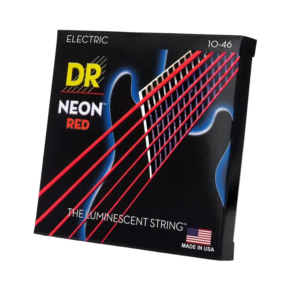 Dr Hi-Def Neon Red K3 Coated Electric Guitar Strings - Medium 10-46 1